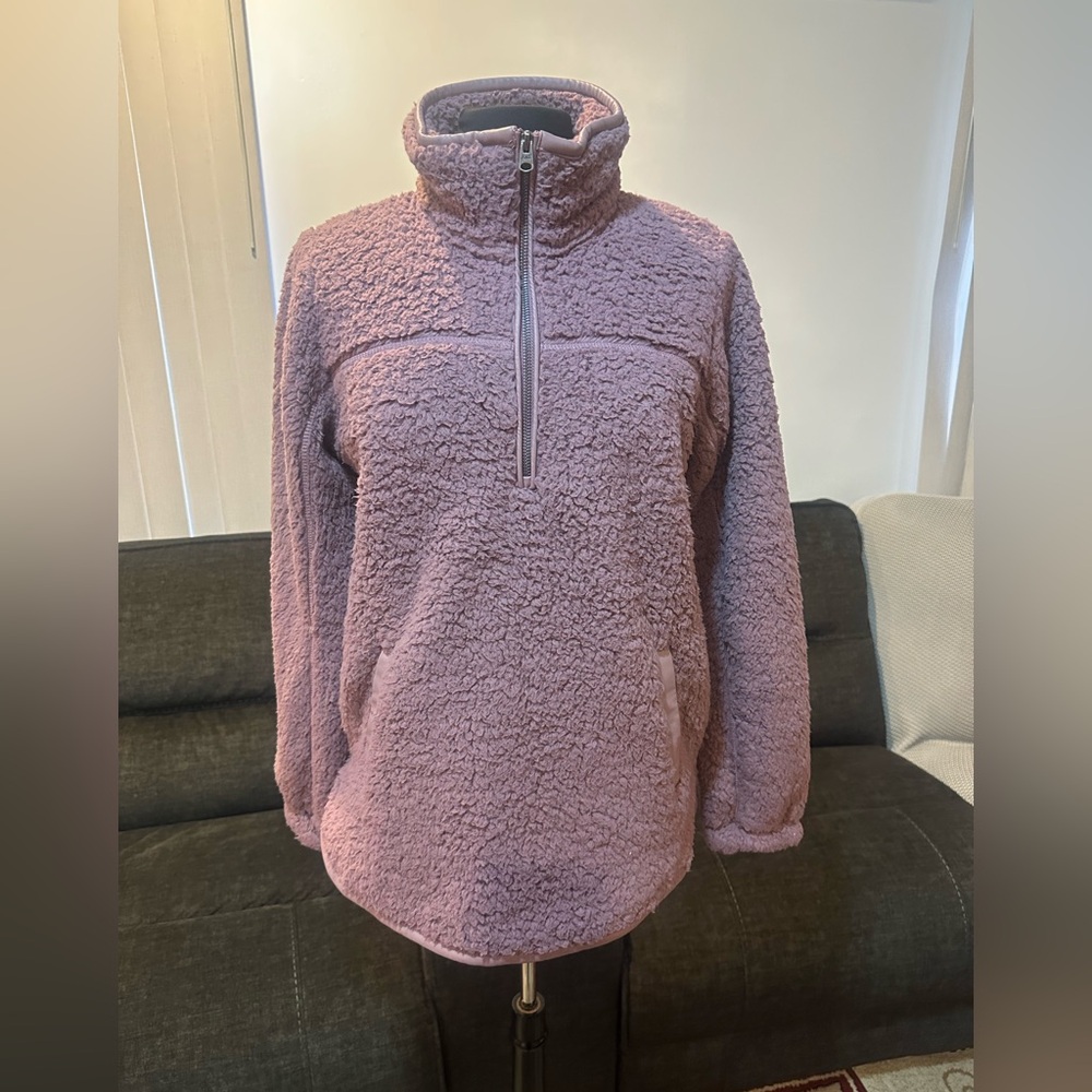 Abercrombie & Fitch Soft A&F Collection Purple Sherpa Fleece Jacket with  Size M